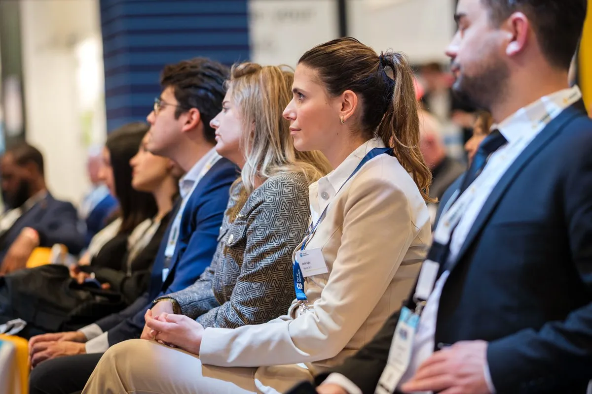 Attendees listen to a NextWave session at Breakbulk Europe.
