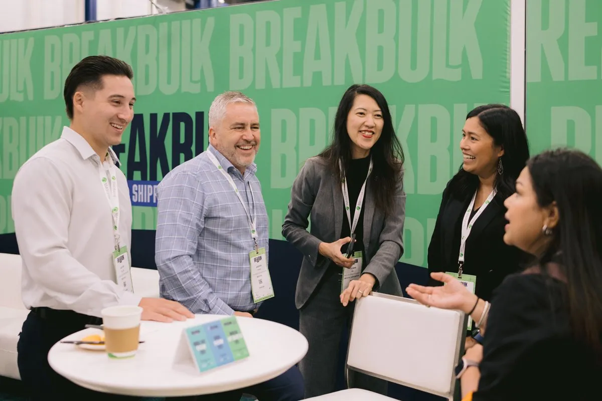 Breakbulk Americas attendees networking with project cargo and logistics professionals at the event