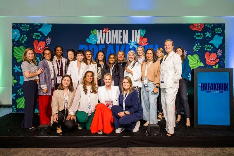 Group gathers for a Women in Breakbulk event at Breakbulk Europe.