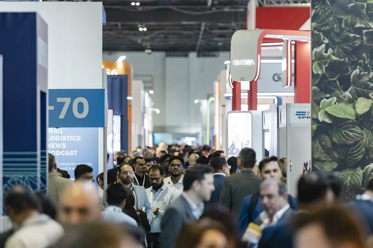 Breakbulk Europe exhibition hall packed with logistics and cargo industry professionals